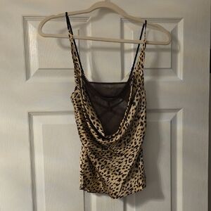 Marciano Animal Print Cowl Neck Camisole
